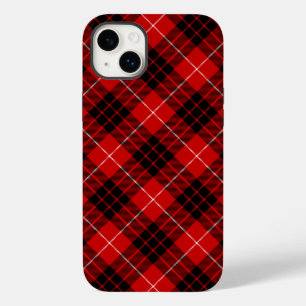 Coque Pour iPhone 14 Plus Munro tartan rouge noir plaid