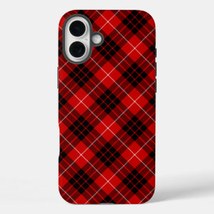 Coques iPhone 16 Plus Munro tartan rouge noir plaid