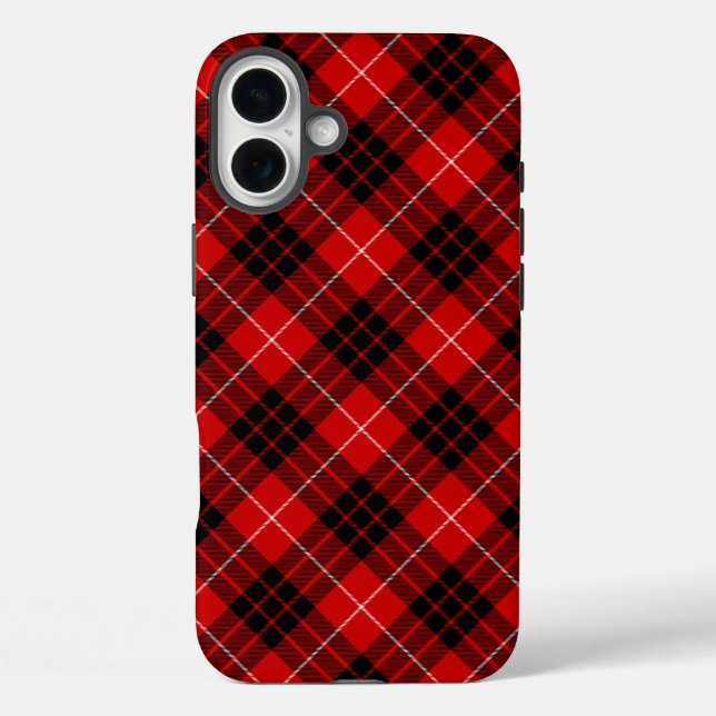 Coques Case-Mate iPhone Munro tartan rouge noir plaid (Verso)