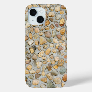 Coque Pour iPhone 15 Mur de galets rustique