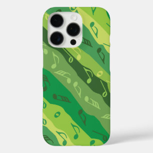 Coques iPhone 16 Pro Music Note Stripes Greens