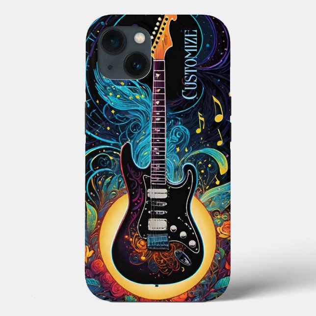 Coques Case-Mate iPhone Musique Et Guitare Électrique Rose (Verso)