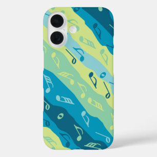 Coques iPhone 16 Musique Note Grandes Vert Et Bleu