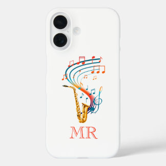Coques iPhone 16 Musique Sax | Initiales