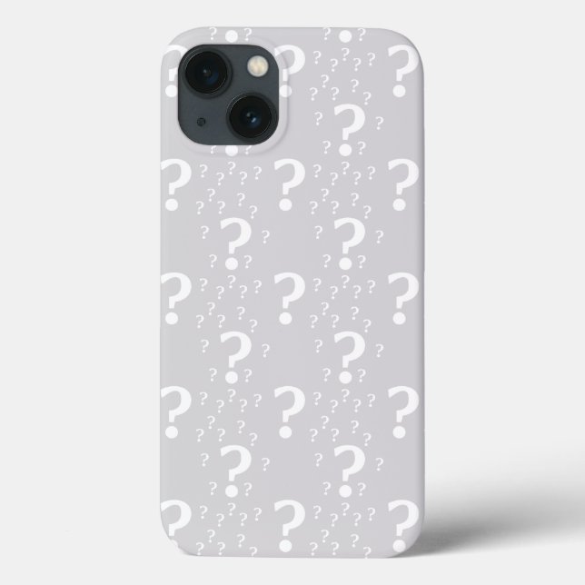 Coques Case-Mate iPhone Mystère point de question énigme puzzle gris clair (Verso)