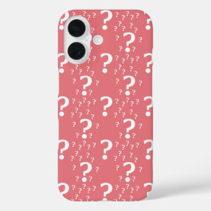 Coques iPhone 16 Mystère question marque énigme puzzle corail