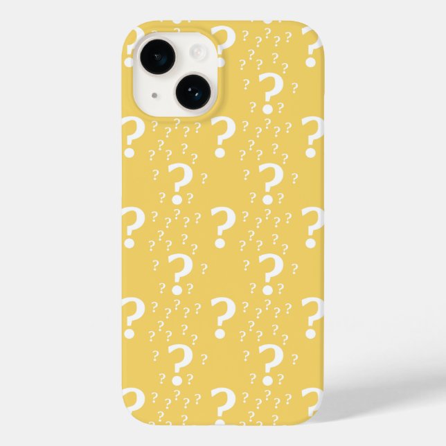 Coques Case-Mate iPhone Mystère question marque énigme puzzle jaune (Verso)