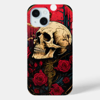 Mystic Skull Red Roses sur Skeleton Dark Academia