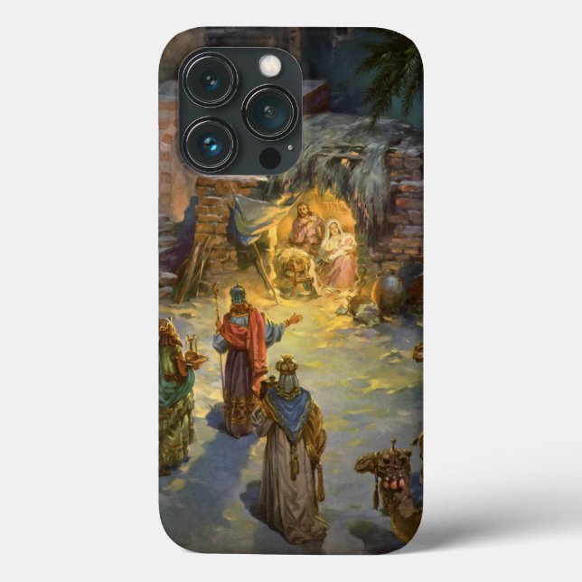 Coques Case-Mate iPhone Nativité de Noël Vintage avec Magi Visite (Verso)
