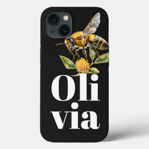 Case-Mate iPhone Case Nature Floral Abee Noir Nom personnalisé