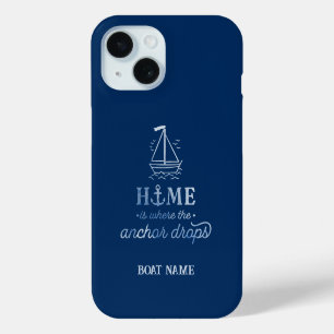 Coque Pour iPhone 15 Nautical Spirit Bateau Marine Bleu