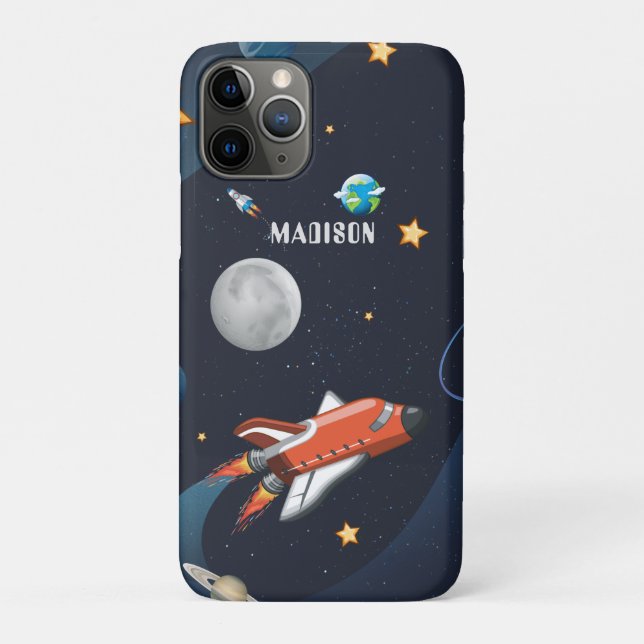 Coques Case-Mate iPhone Navette spatiale Voyage Lune Étoiles Personnalisée (Dos)