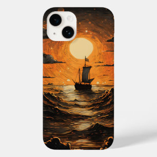 Coque Pour iPhone 14 Navire naviguant la nuit