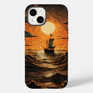Coque Pour iPhone 14 Navire naviguant la nuit