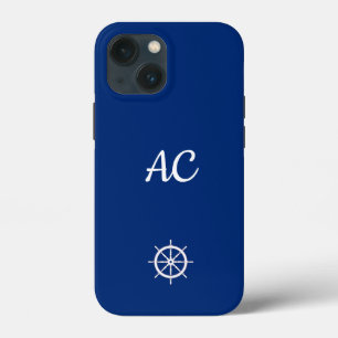 Case-Mate iPhone Case Navires nautiques Roue Bleu+Blanc (Personnaliser)