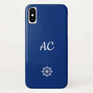 Case-Mate iPhone Case Navires nautiques Roue Bleu+Blanc (Personnaliser)