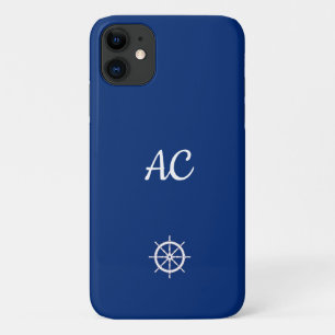 Case-Mate iPhone Case Navires nautiques Roue Bleu+Blanc (Personnaliser)