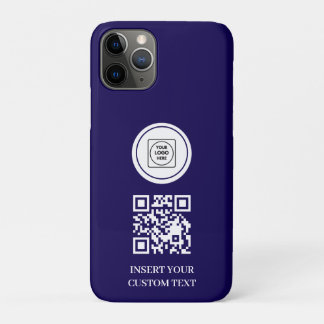 Case-Mate iPhone Case Navy Blue Logo QR Code Business Promo iphone case