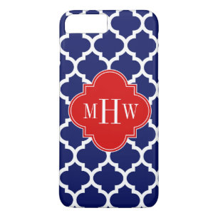 Coque iPhone 8 Plus/7 Plus Navy White Moroccan