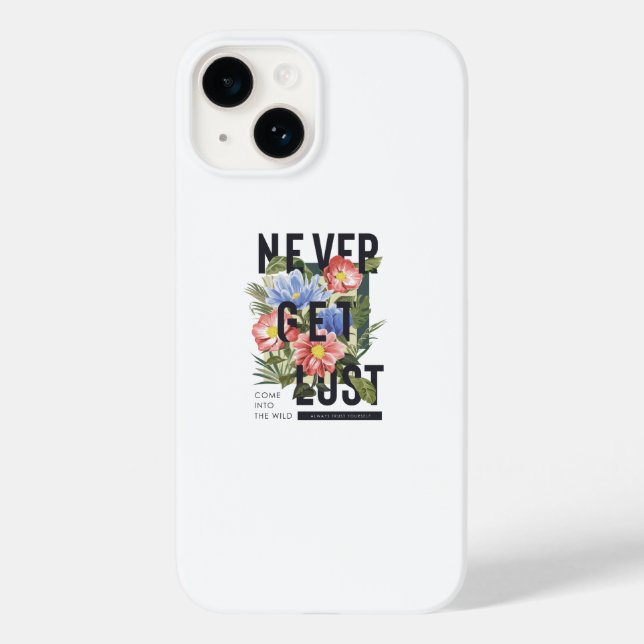 Coques Case-Mate iPhone Ne jamais perdre le slogan floral (Verso)