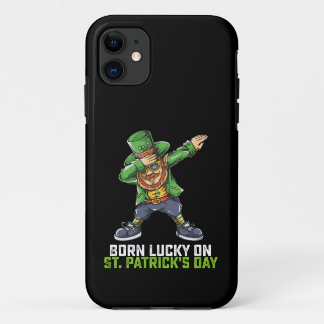 Coques Case-Mate iPhone Né Lucky Sur St Patrick's Day Dabbing Birthday (Dos)
