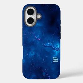 Coques iPhone 16 Nebula Bleue Cosmique Art Abstrait