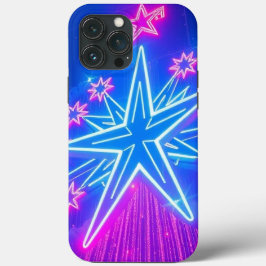 Case-Mate iPhone Case Neon brillant Grandes et petites étoiles - Mobile