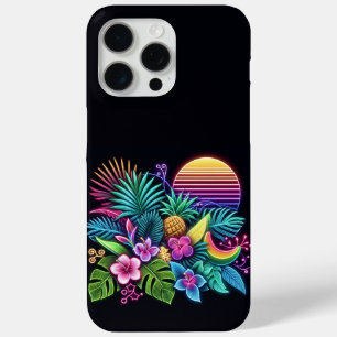 Coque iPhone 15 Pro Max Néon coloré tropical/hawaïen