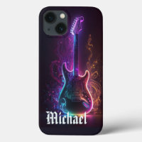 Neon Electric Guitar Music Nom personnalisé