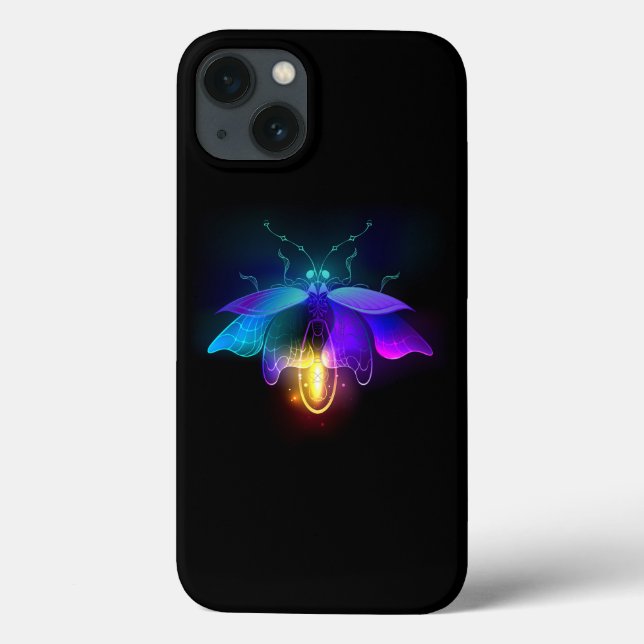 Coques Case-Mate iPhone Neon Firefly sur noir (Verso)