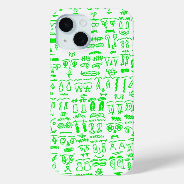 Coques Case-Mate iPhone Neon Green Doodle iPhone Case – Abstract Line Art (Verso)