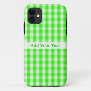 Coque Case-Mate Pour iPhone Neon Green En vichy Motif par Shirley Taylor