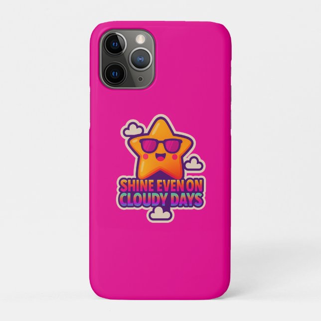 Coques Case-Mate iPhone Neon Kawaii Star - "Shine even on Cloudy Days" (Dos)