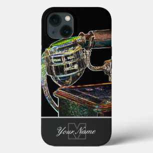 Case-Mate iPhone Case Neon-Pop-Art vieux téléphone rétro avec Monogram!