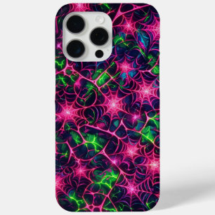 Coque iPhone 15 Pro Max Neon web, motif spiderweb, camouflage