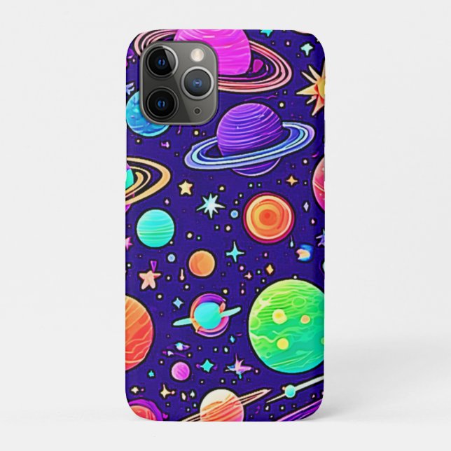 Coques Case-Mate iPhone Neons Fleurs : Planètes & Étoiles (Dos)