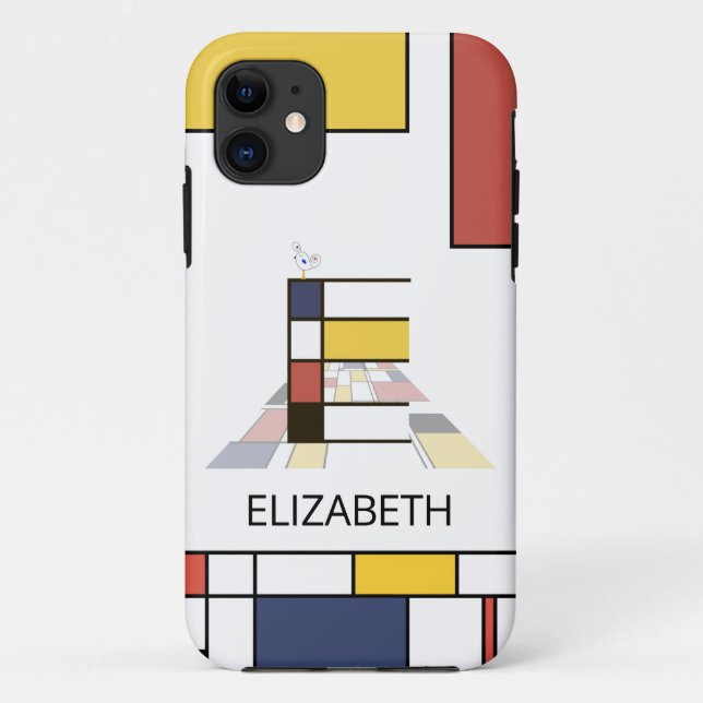 Coques Case-Mate iPhone Neoplasticisme exclusif Art Monogramme. Lettre E (Dos)