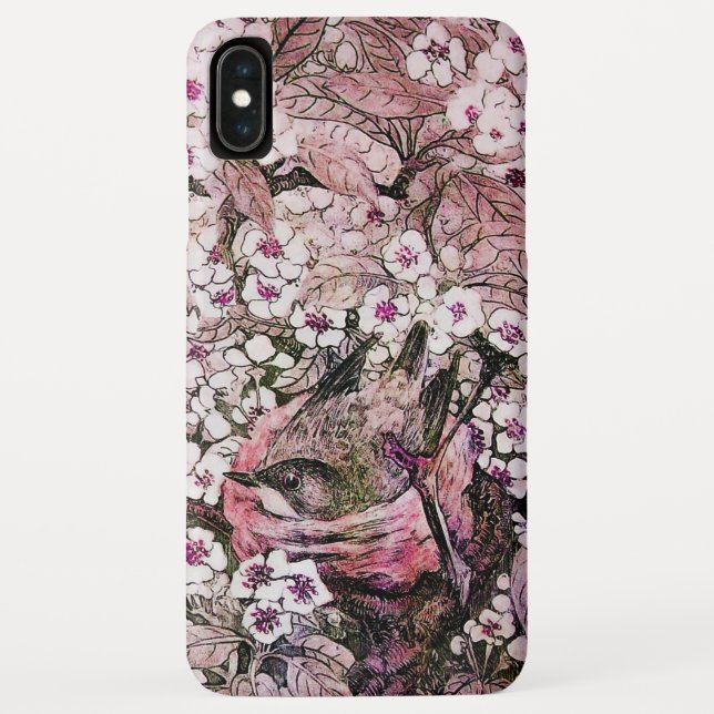 COQUES Case-Mate iPhone NEST D'OISEAU, ARBRE AVEC FLEURS DE PRINTEMPS ROSE (Dos)
