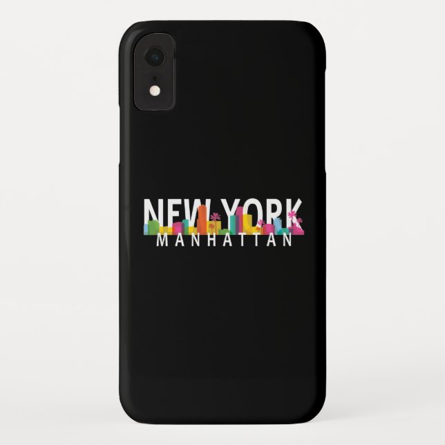 Coques Case-Mate iPhone New York Manhattan skyline avec palmiers (Dos)
