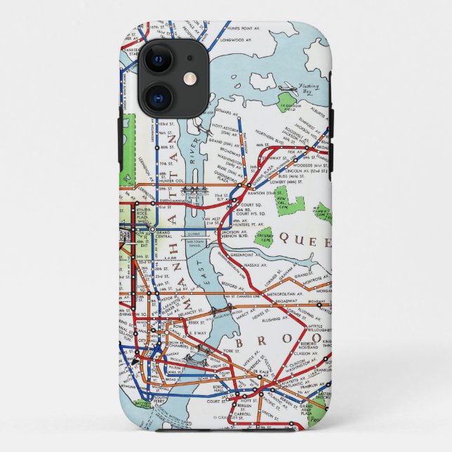 Coques Case-Mate iPhone New York : Souterrain Map, 1940 (Dos)