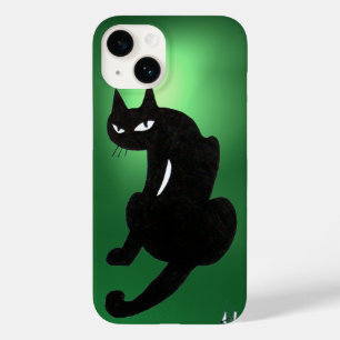 Coque Pour iPhone 14 NINJA BLACK CAT vert