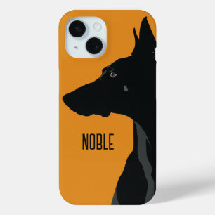 Coque Pour iPhone 15 Noble noir Doberman