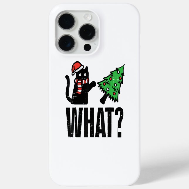 Coques Case-Mate iPhone Noël Chat Tipping Xmas Tree Drôle (Verso)