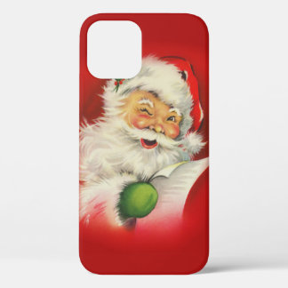 Coque iPhone 12 Noël du Père Noël vintage