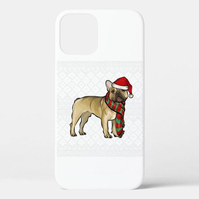 Coques Case-Mate iPhone Noël Français Chien à dos de taureau Père Noël Cas (Verso)