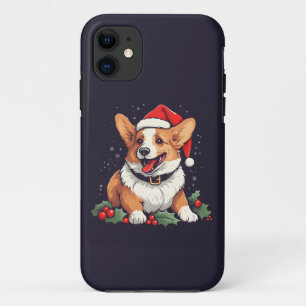 Case-Mate iPhone Case Noël Joyeux Corgi à Santa chapeau avec saint