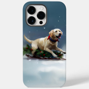 Coque Pour Pour iPhone 14 Pro Max Noël Labrador neige hiver