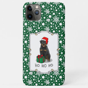 Case-Mate iPhone Case Noël Père Noël Casquette Rottweiler Chien Drôle