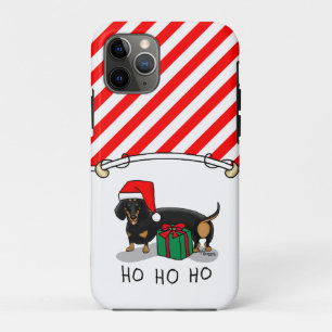 Case-Mate iPhone Case Noël Père Noël Dachshund (S noir & tan) mignonne