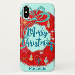 Case-Mate iPhone Case Noël rétro de la couronne rouge